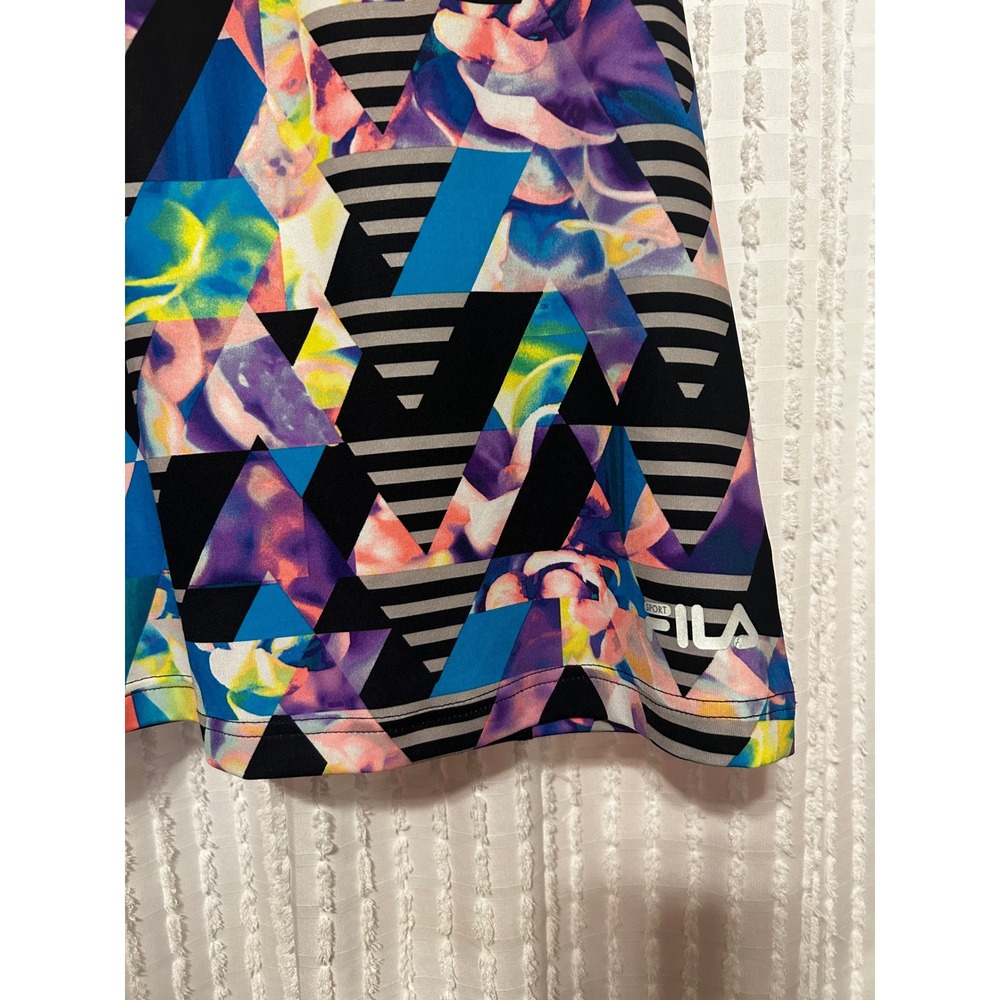 Fila Sport Tank Top Women Small Multi Excellent Geometric Racerback Activewear - Picture 4 of 6